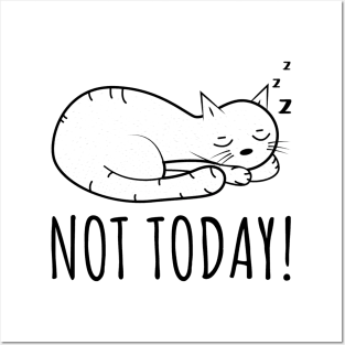 Not Today Cat Posters and Art